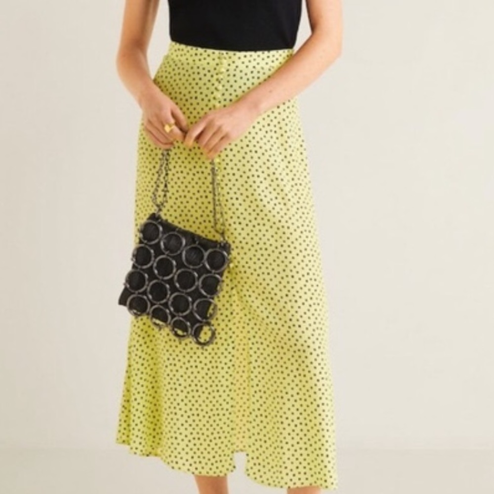 Mango midi skirt neon polka dot size S